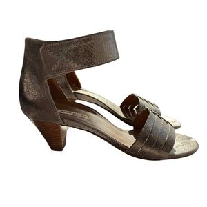 Paul Green Coco Ankle Strap Leather Sandals US Size 6.5 Metallic